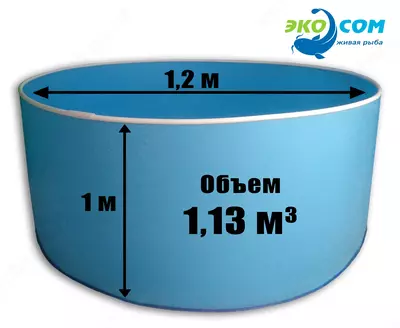 Рыбоводный бассейн из полипропилена - объем 1,13 м3