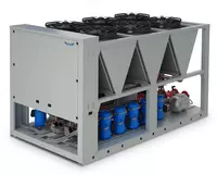 Havo sovutgichi kondensatori bilan ishlaydigan monoblokli kam shovqinli chiller 270-1100 LS (havo sovutgich)