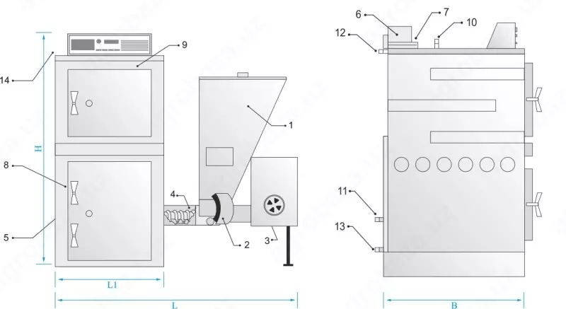 Топочный котел типа Bafil